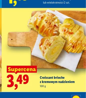 Croissant brioche z kremowym nadzieniem Piekarnia Lidla promocja w Lidl