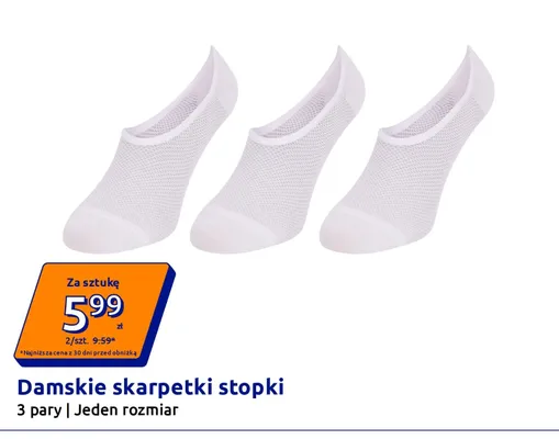 Damskie skarpetki stopki promocja w Action