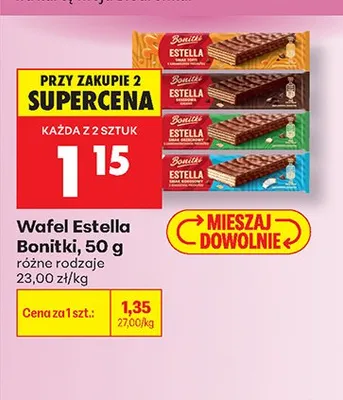 Wafel Bonitki Estella smak toffi promocja w Biedronka