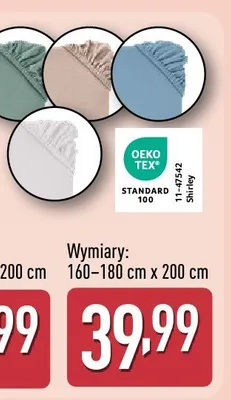 Prześcieradło OEKO-TEX Standard 100 200 cm promocja w Aldi