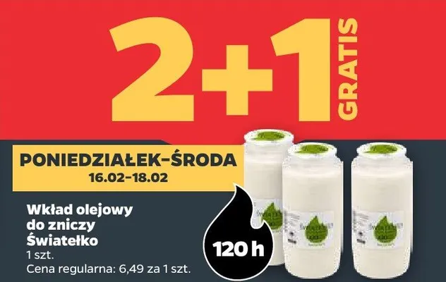 Wkład olejowy do zniczy Światełko promocja w Netto