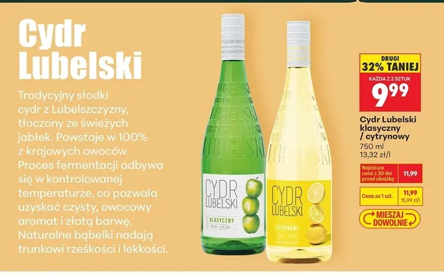 Cydr Lubelski klasyczny promocja w Biedronka