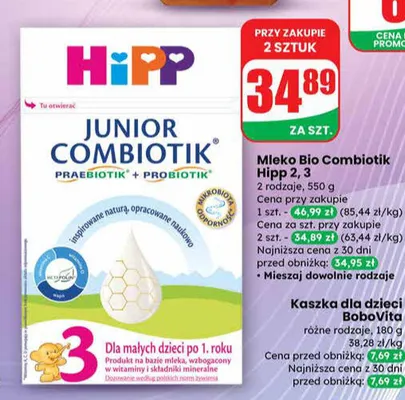 Mleko Bio Combiotik 2, 3 promocja w Dino