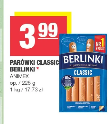 Parówki Classic Berlinki promocja w SPAR