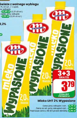 Mleko wypasione 2% Mlekovita promocja w Dino