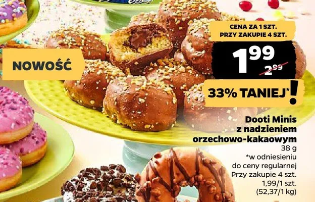 Dooti Minis z nadzieniem orzechowo-kakaowym promocja w Netto