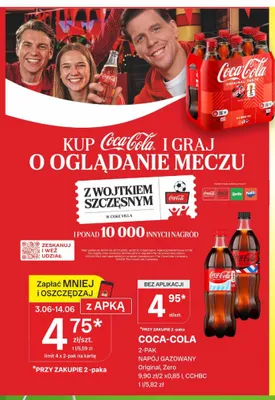 Napój gazowany Coca-Cola Original 2-pak 0,85l promocja w Chorten