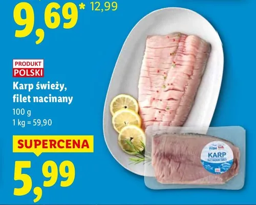 Karp świeży, filet nacinany promocja w Lidl