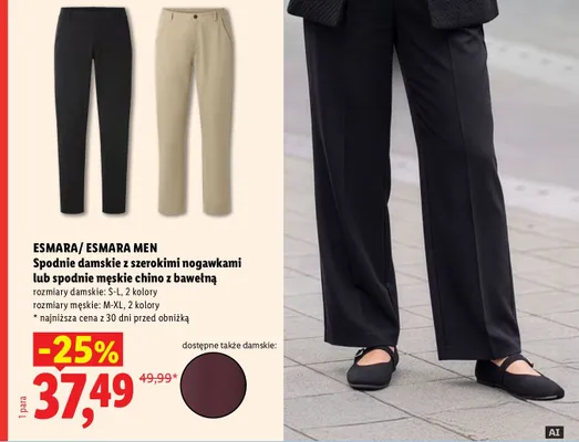 Spodnie męskie chino z bawełną promocja w Lidl
