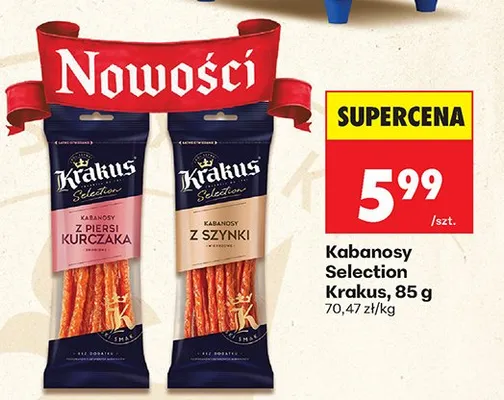 Kabanosy Selection z kurczaka promocja w Biedronka