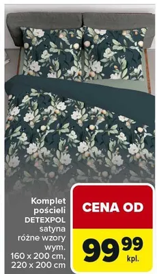 Komplet pościeli Detexpol satyna różne wzory promocja w Carrefour
