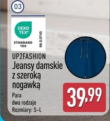 Jeansy damskie z szeroką nogawką promocja w Aldi