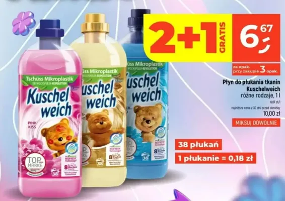 Płyn do płukania tkanin Kuschelweich promocja w Dealz
