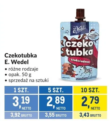 Czekotubka E. Wedel różne rodzaje promocja w Makro