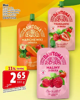 Mus jabłko truskawka jabłko marchewka jabłko malina promocja w Prim Market