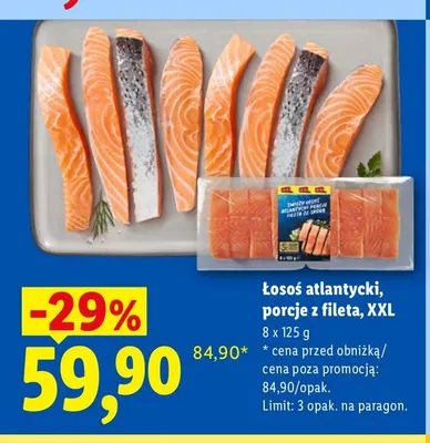 Łosoś atlantycki porcje z fileta XXL promocja w Lidl