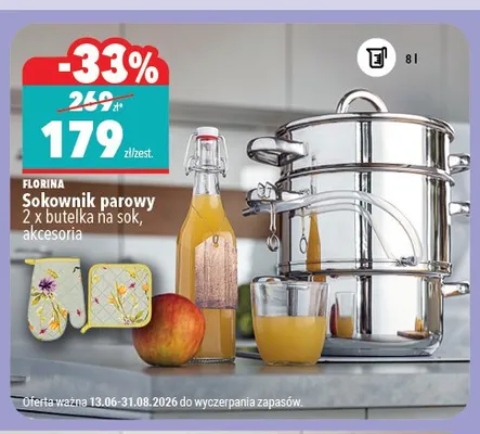 Sokownik parowy Florina 8 l promocja w Biedronka Home
