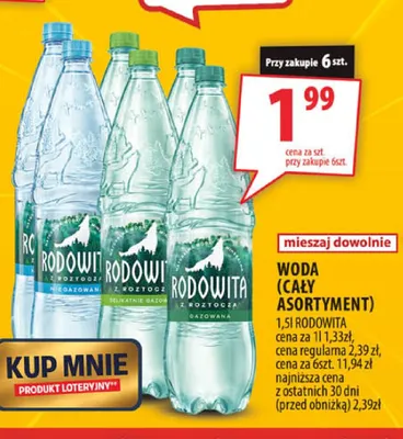Woda gazowana delikatnie Rodowita promocja w Arhelan