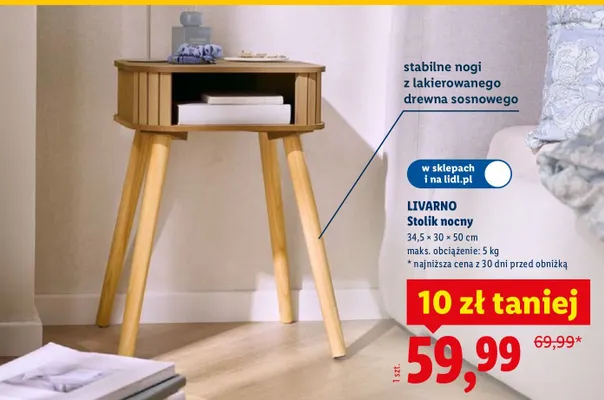 Stolik nocny promocja w Lidl