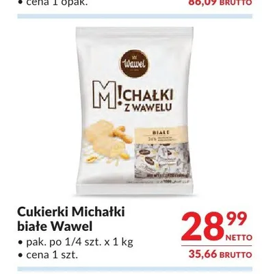 Cukierki Michałki białe Wawel promocja w Makro