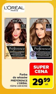 Farba do włosów Préférence L'Oréal promocja w Carrefour