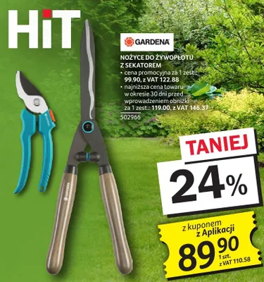 Nożyce do żywopłotu z sekatorem GARDENA promocja w Selgros