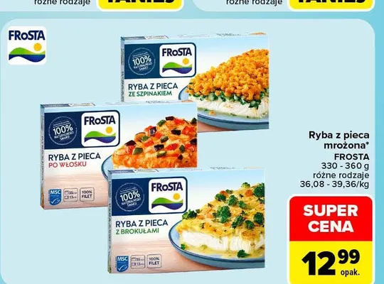 Ryba z pieca mrożona Frosta promocja w Carrefour Market