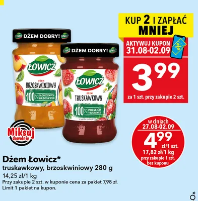 Dżem brzoskwiniowy Łowicz promocja w LEWIATAN
