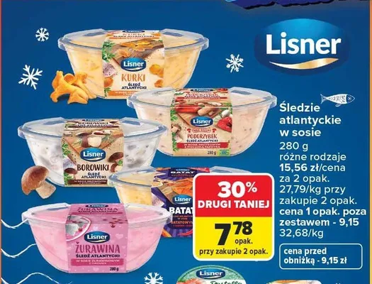 Śledzie atlantyckie w sosie różne rodzaje promocja w Carrefour
