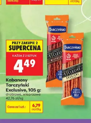 Kabanos wieprzowy Tarczyński exclusive go! promocja w Biedronka