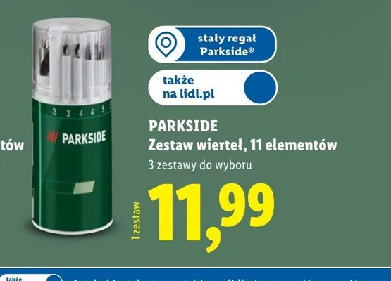 Zestaw wierteł Parkside 11 elementów promocja w Lidl