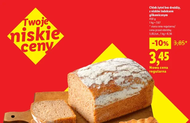 Chleb żytni bez drożdży z niskim indeksem glikemicznym promocja w Lidl