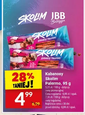 Kabanosy Skolim Palermo JBB Bałdyga promocja w Twój Market