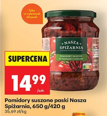 Pomidory suszone paski promocja w Biedronka