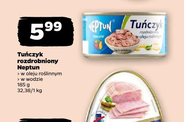 Tuńczyk rozdrobniony w oleju roślinnym Neptun promocja w Netto
