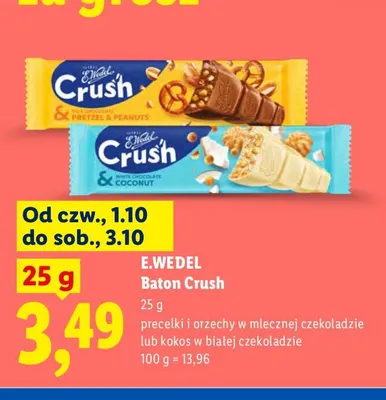 Baton Crush precelki i orzechy w mlecznej czekoladzie E.Wedel promocja w Lidl
