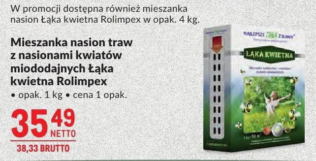 Mieszanka nasion traw z nasionami kwiatów miododajnych Łąka kwietna Rolimpex opak. 1 kg • cena 1 opak. promocja w Makro