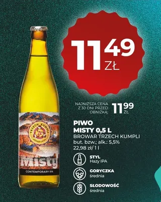 Piwo Misty Browar Trzech Kumpli promocja w Duży Ben