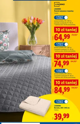 Pościel satynowa z bawełny 160×200cm, 2 poszewki na poduszki 70×80cm promocja w Lidl