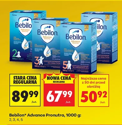 Mleko Advance Pronutra, 1000 g: 2, 3, 4, 5 promocja w Biedronka
