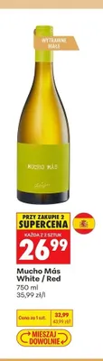 Wino wytrawne białe Mucho Más White promocja w Biedronka