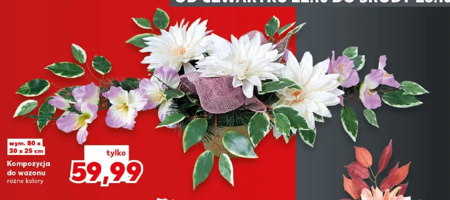 Kompozycja do wazonu 80x30x25 cm promocja w Kaufland