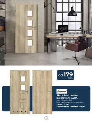 Skrzydło drzwiowe lakierowane ALBA pokojowe lub z tulejami promocja w PSB Mrówka