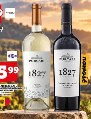 Wino białe Purcari 1827 Viorica wytrawne promocja w TOPAZ