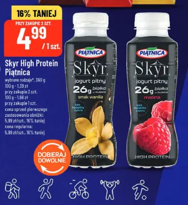 Jogurt pitny Skyr High Protein wanilia Piątnica promocja w POLOmarket