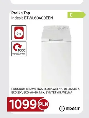 Pralka Top Indesit BTWL60400EEN promocja w kakto.pl