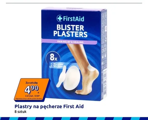 Plastry na pęcherze First Aid promocja w Action