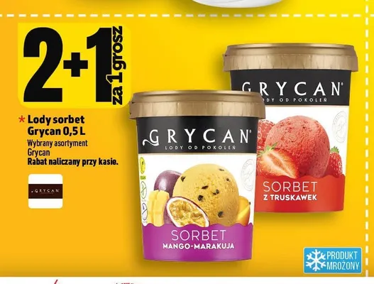 Lody sorbet Grycan mango-marakuja promocja w TOPAZ