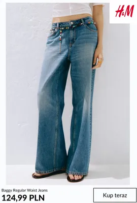 Jeansy Baggy Regular Waist H & M promocja w H&M