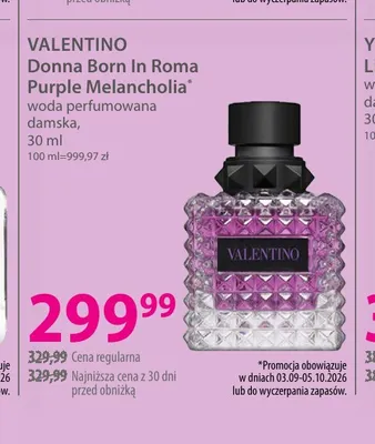 Woda perfumowana damska Donna Born In Roma Purple Melancholia Valentino promocja w Hebe